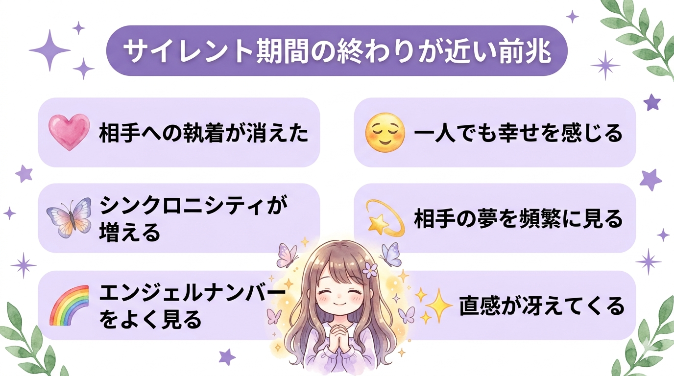 自分磨きが進んだサイン・サイレント期間の終わりが近い前兆