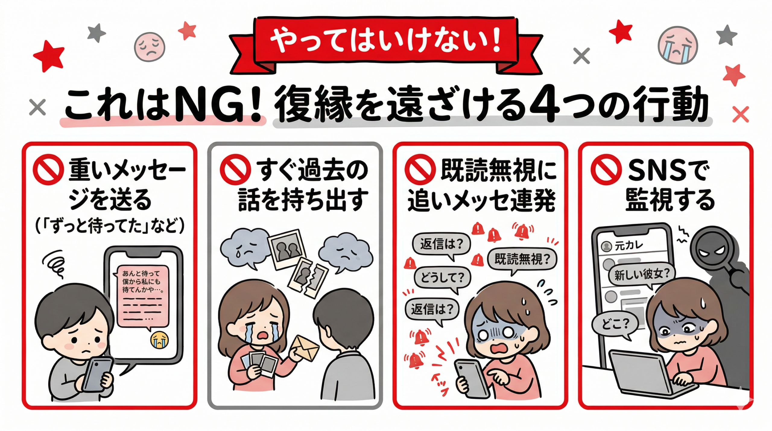 復縁を遠ざけるNG行動