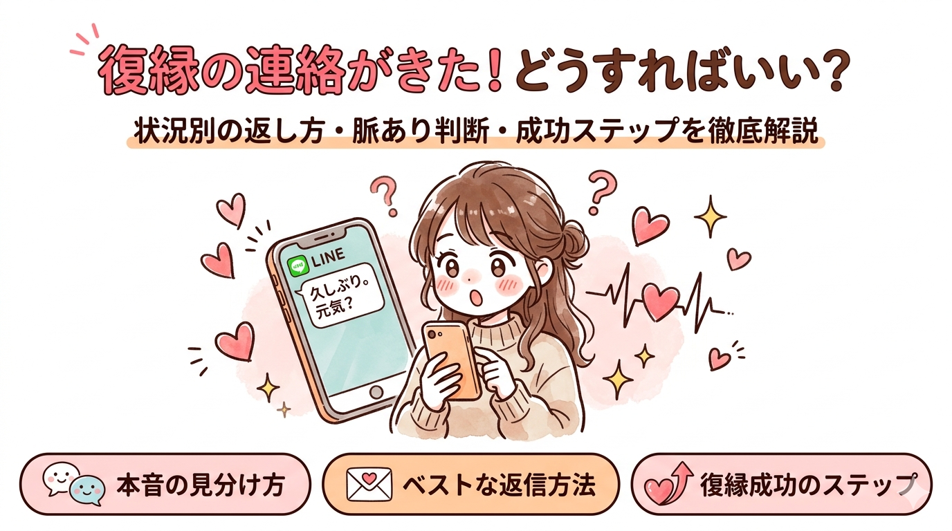 元彼・元カノから連絡が来た！どうすればいい？復縁を成功させるための完全ガイド