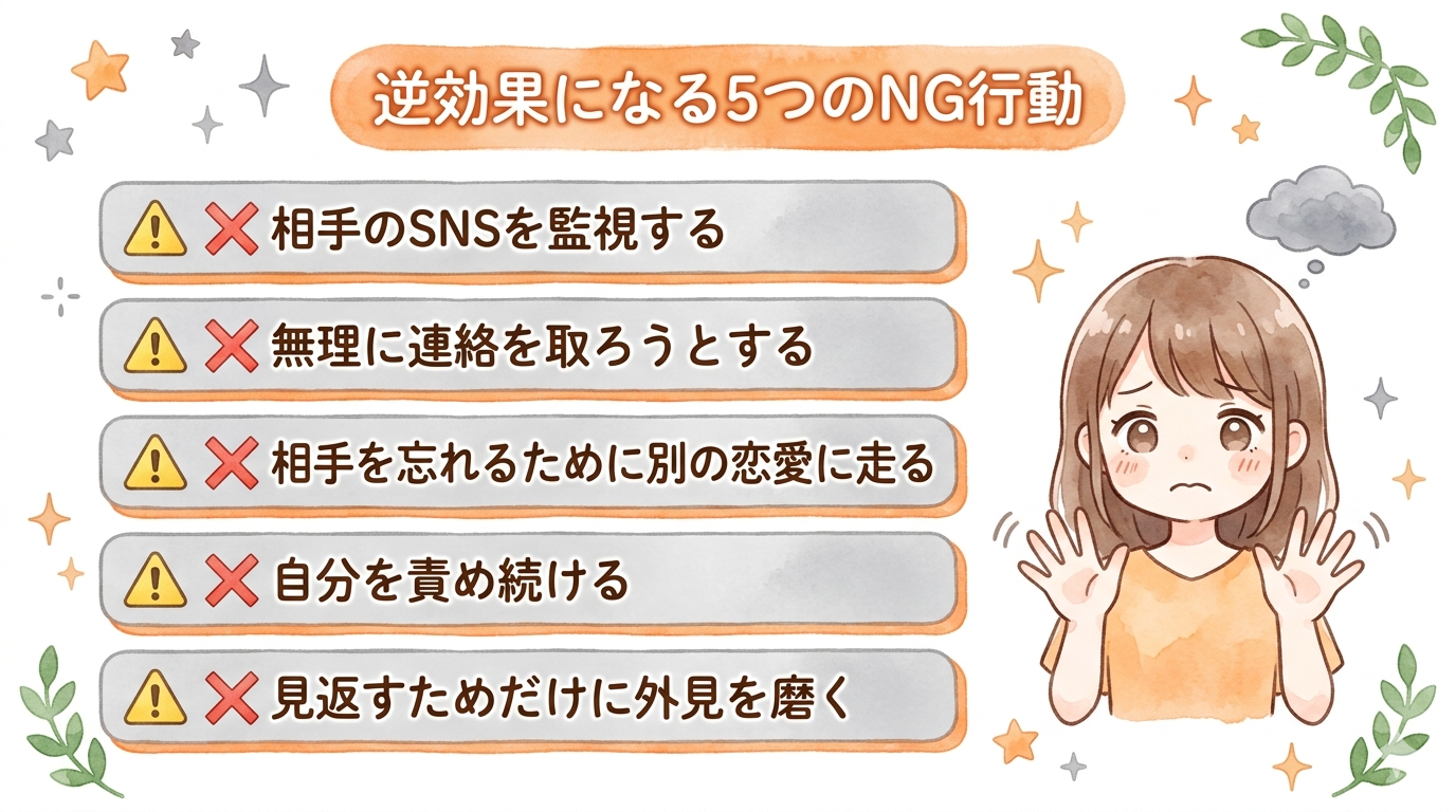 やってはいけない5つのNG行動・逆効果になる自分磨き