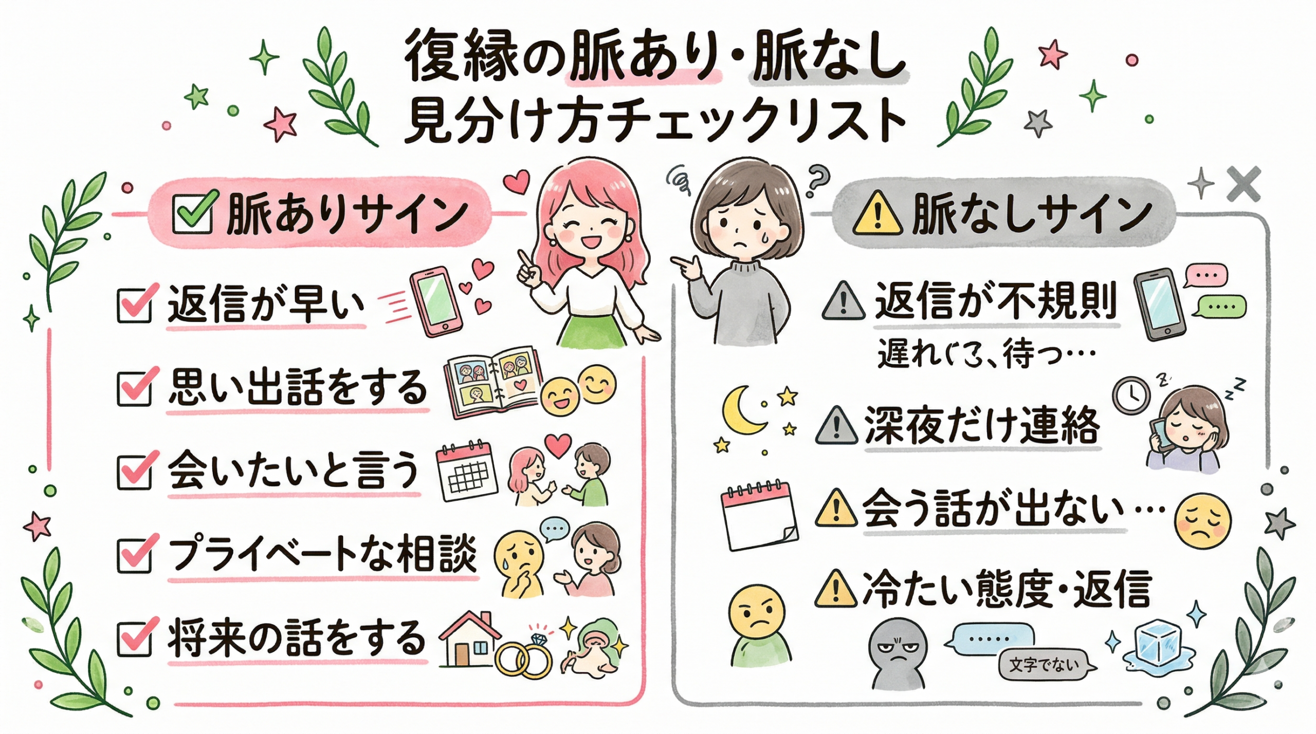 復縁の脈あり脈なし見分け方