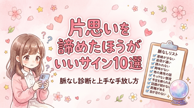片思いを諦めたほうがいいサイン10選|脈なし診断と上手な手放し方