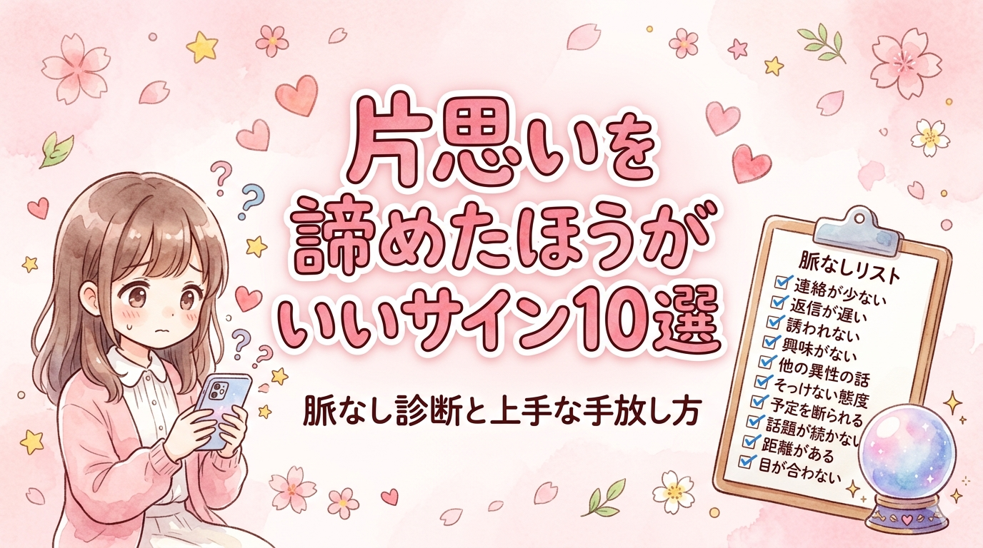 片思いを諦めたほうがいいサイン10選｜脈なし診断と上手な手放し方