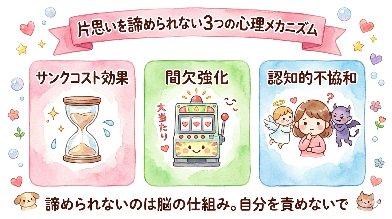 片思いを諦められない3つの心理メカニズム