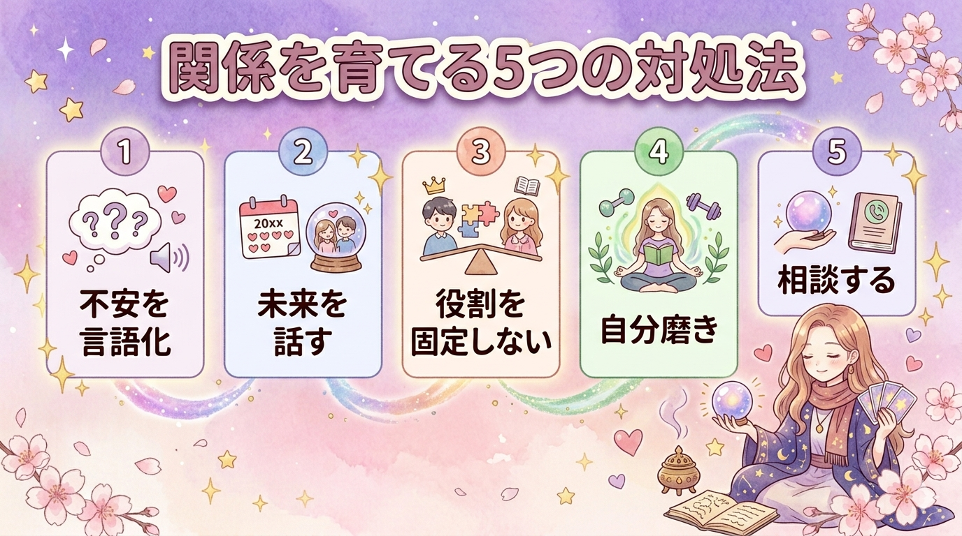 年齢差ツインレイが関係を育てる5つの対処法の図解画像