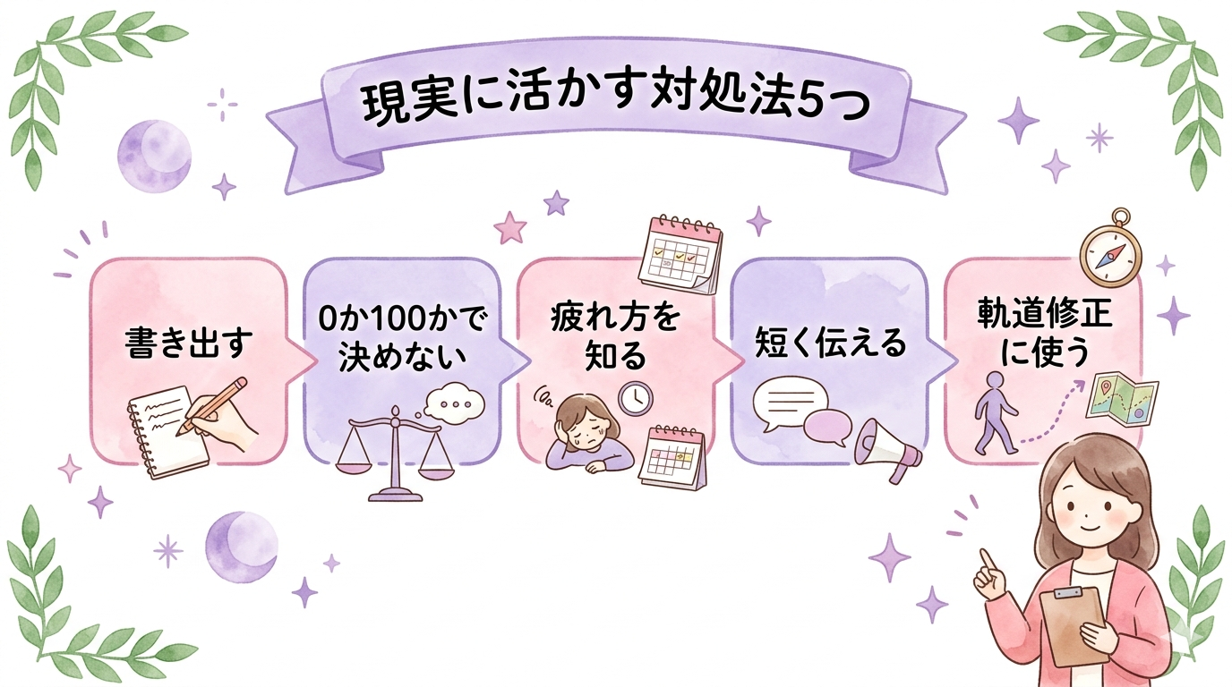 占い結果を現実に活かす対処法5つの図解