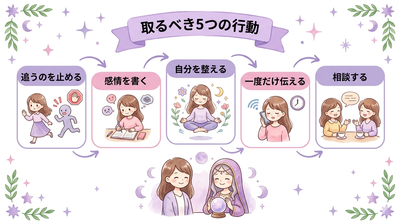 無視が続くときにチェイサーが取るべき行動5つの図解