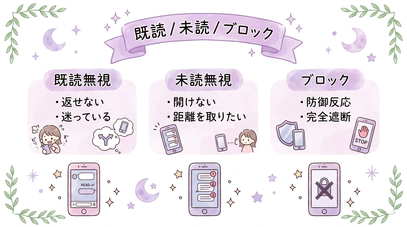 ツインレイの無視と脈なしを見分けるチェックポイントの図解