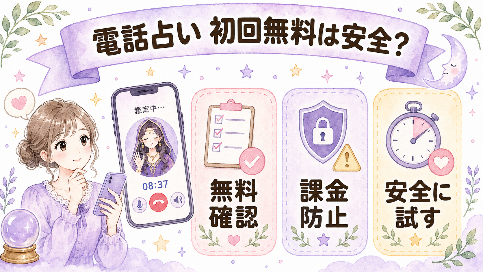 電話占いの初回無料は安全？無料だけで試す使い方と課金を防ぐ注意点