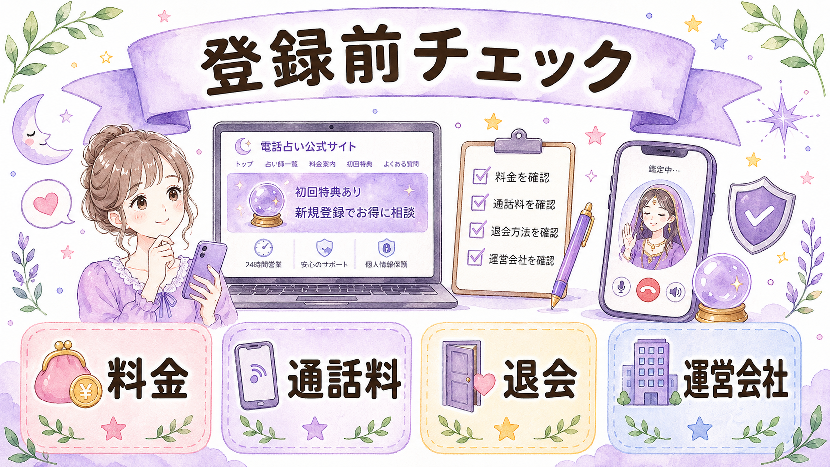 電話占い登録前の安全チェックリスト