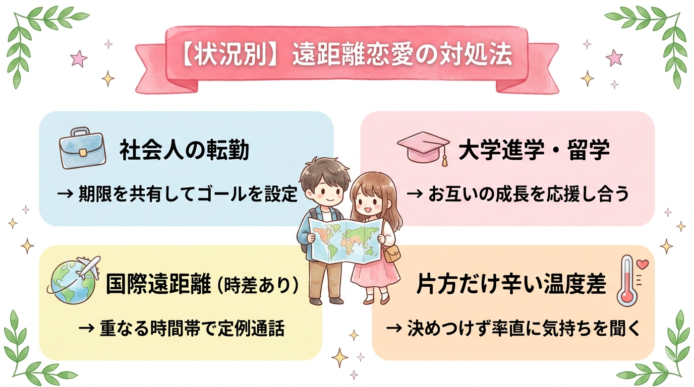 状況別の遠距離恋愛の対処法