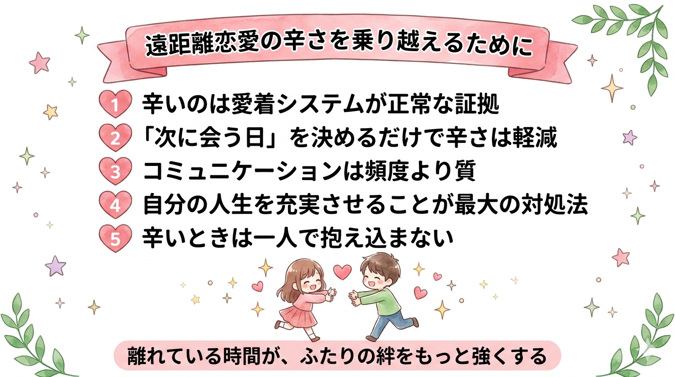 遠距離恋愛で会えなくて辛いときのまとめ