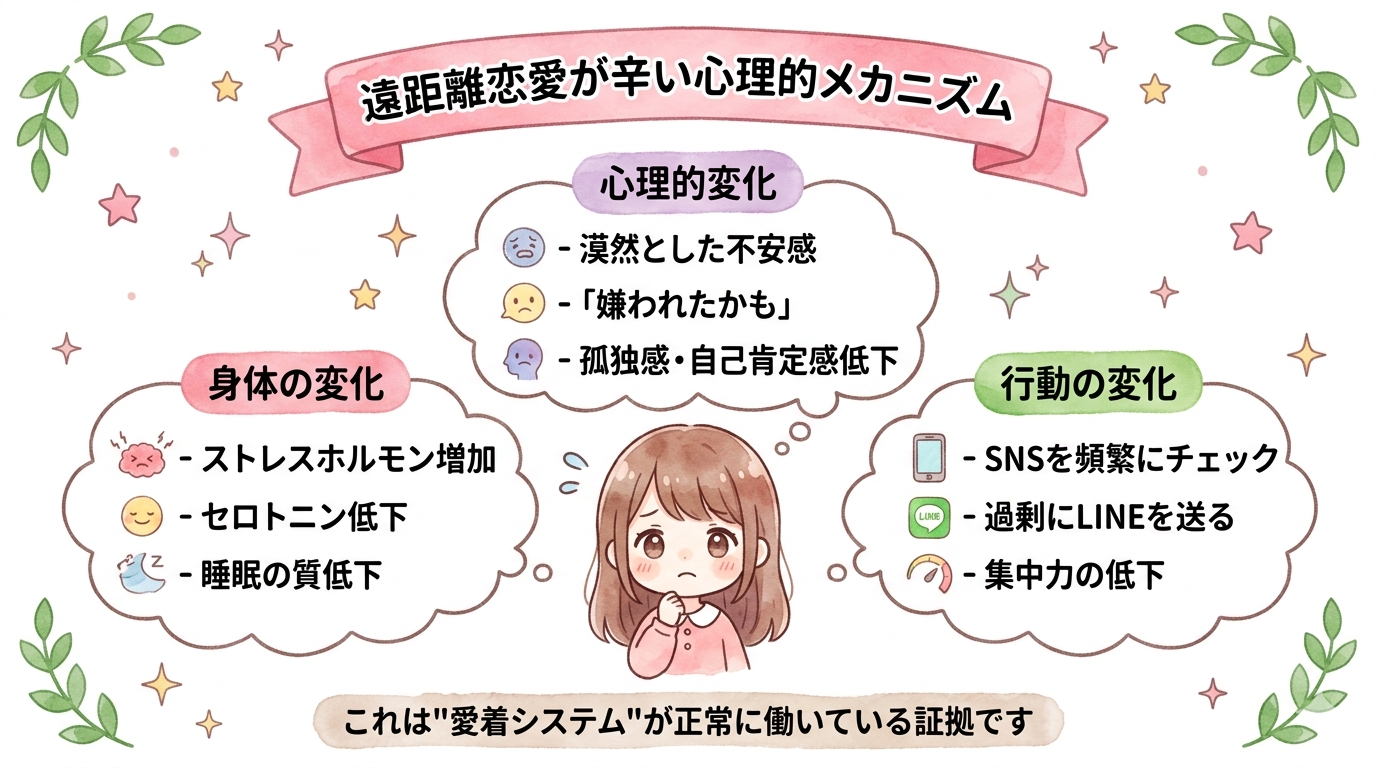 遠距離恋愛で会えなくて辛い…心理学に基づく乗り越え方7選｜彼の本音&NG行動も解説