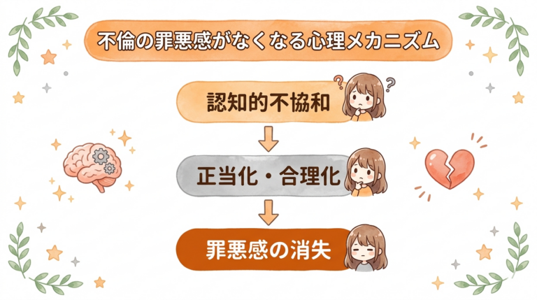 不倫の罪悪感がなくなった...心理学で解説する原因と5つの対処法｜危険サイン&セルフ診断付き