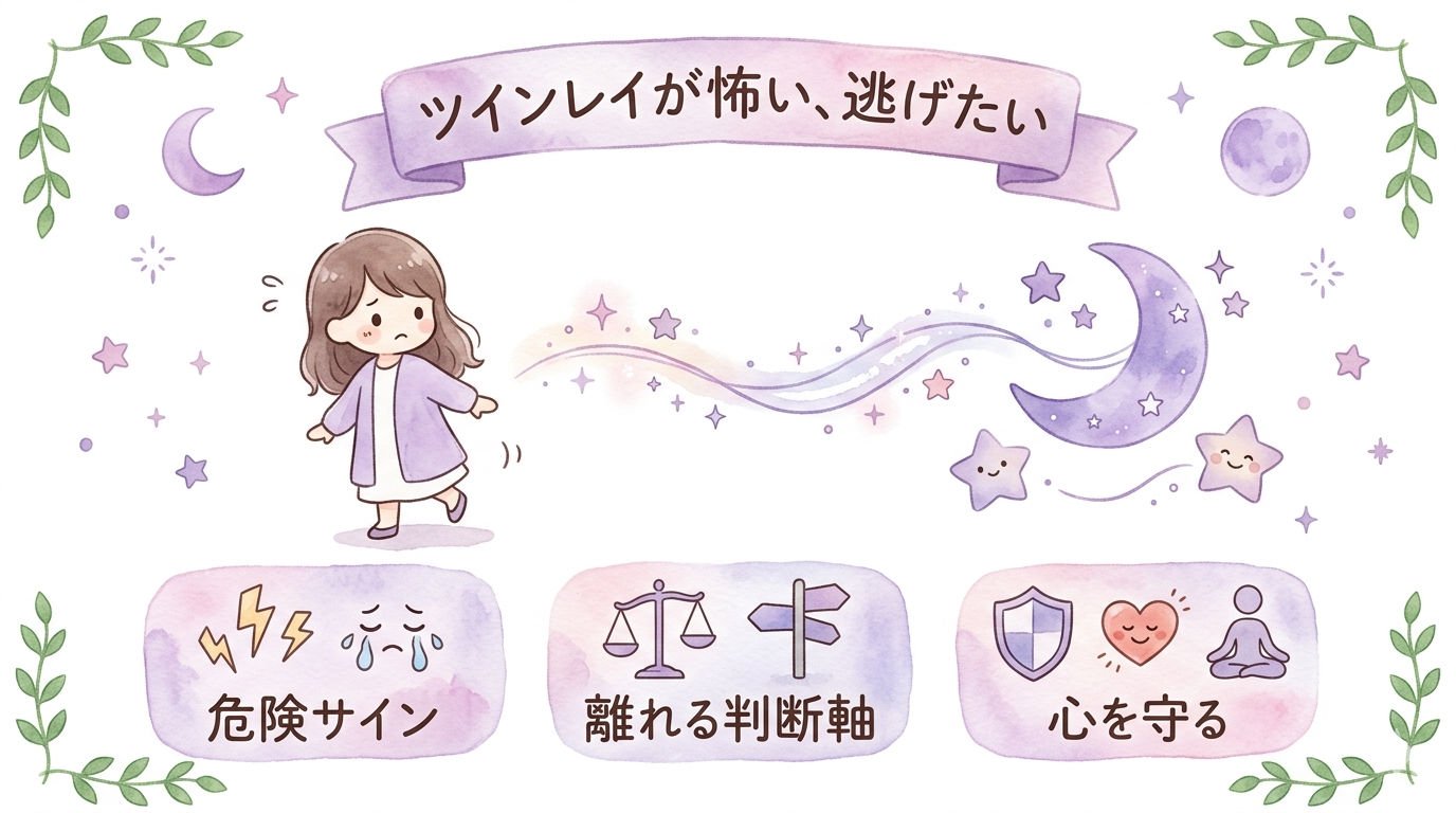 ツインレイが怖い、逃げたいと感じたら｜離れる判断軸と危険サイン、心を守る対処法