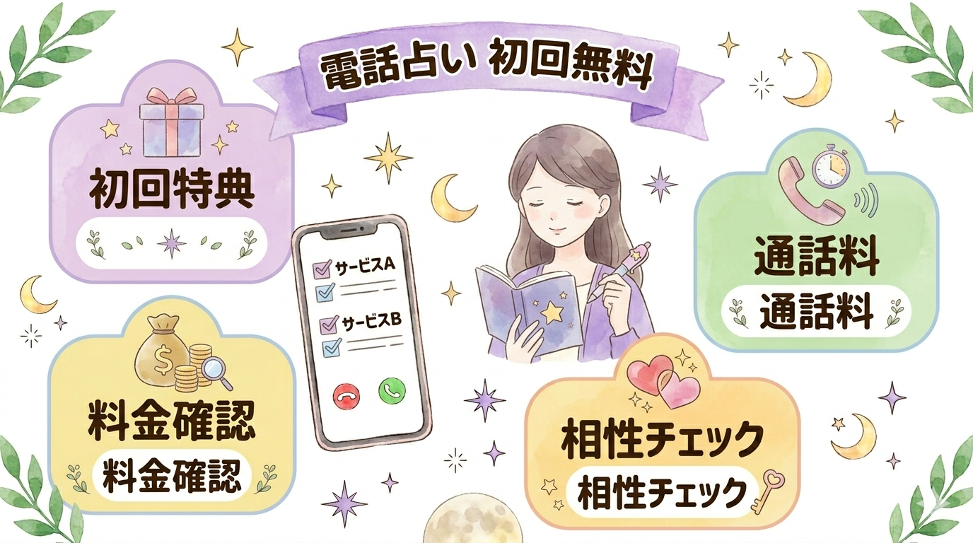 電話占い初回無料おすすめランキング2026｜無料特典をムダにしない選び方