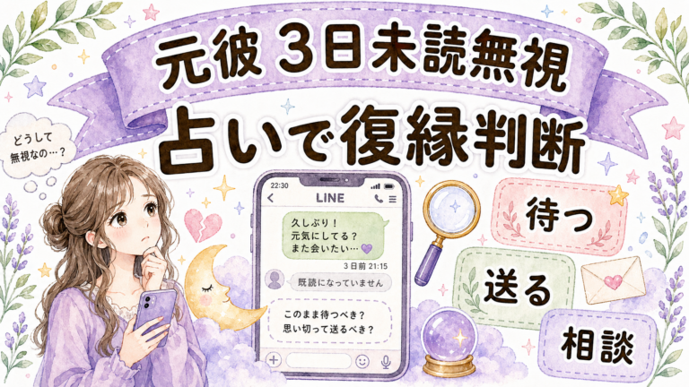 元彼に3日未読無視されたら占いで何がわかる?復縁の可能性と送るべきLINE