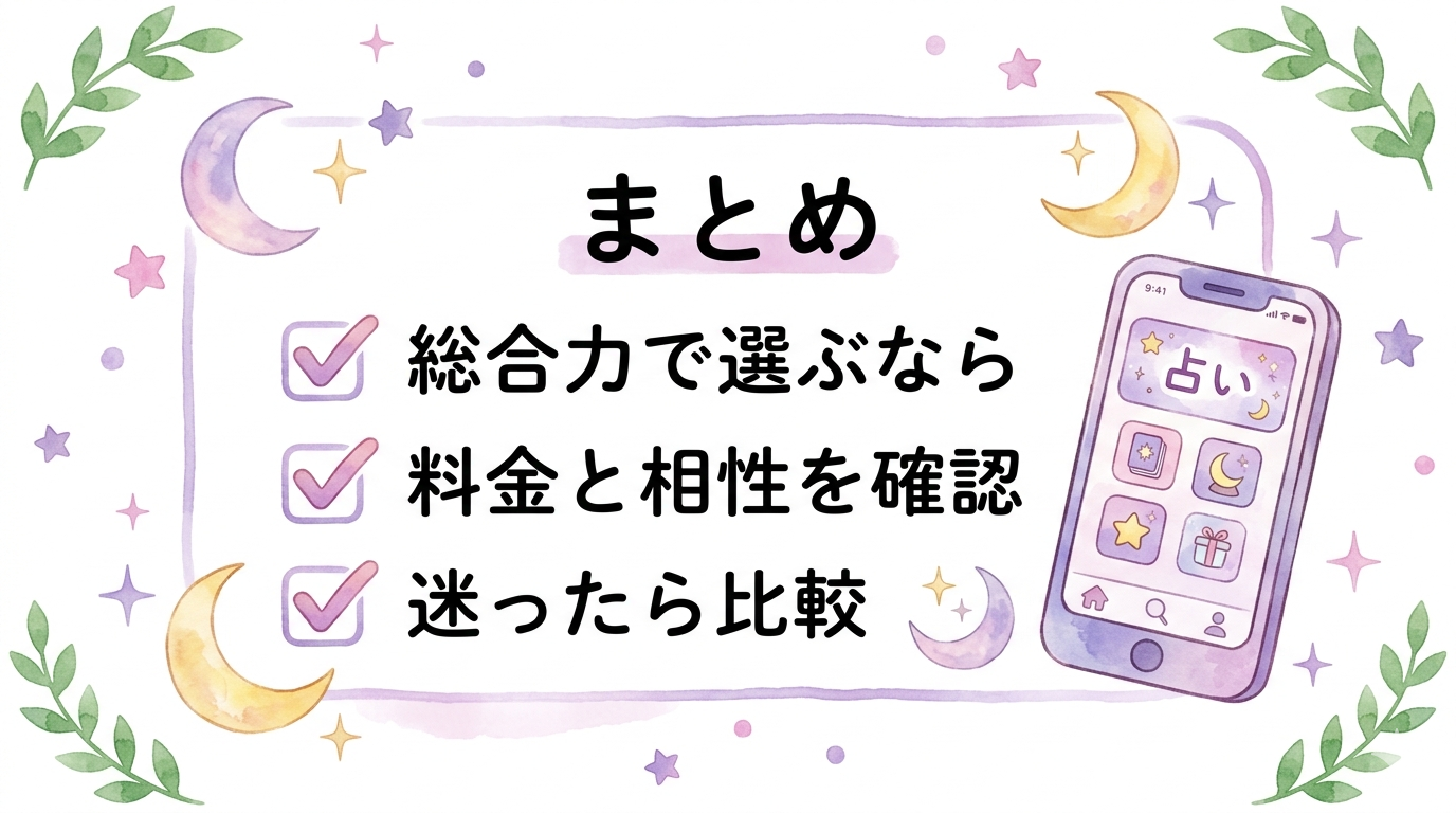 ヴェルニと比較したい電話占いランキングのイラスト