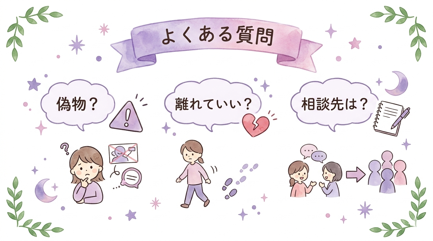 ツインレイが怖い・逃げたい時のよくある質問をまとめたイラスト