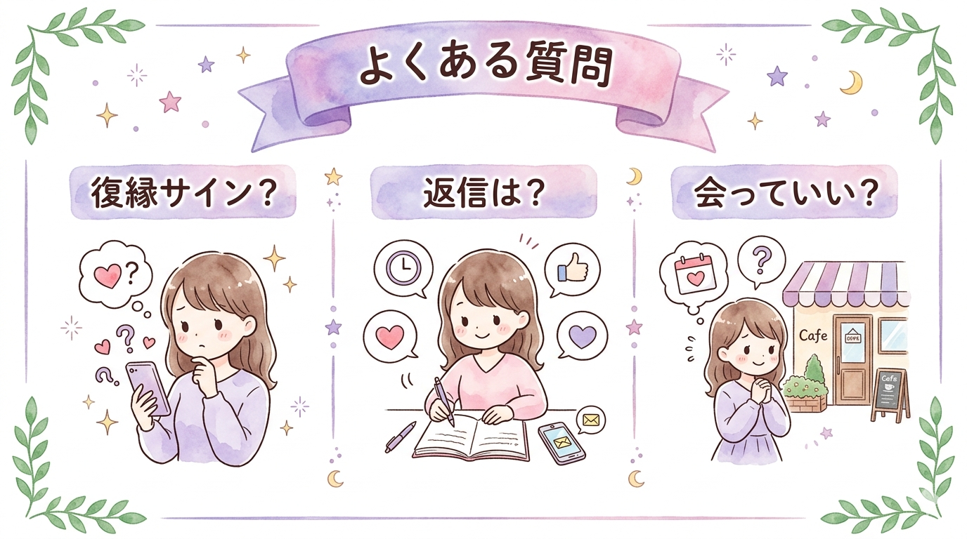 復縁 元彼 音信不通 突然連絡の記事のまとめイラスト