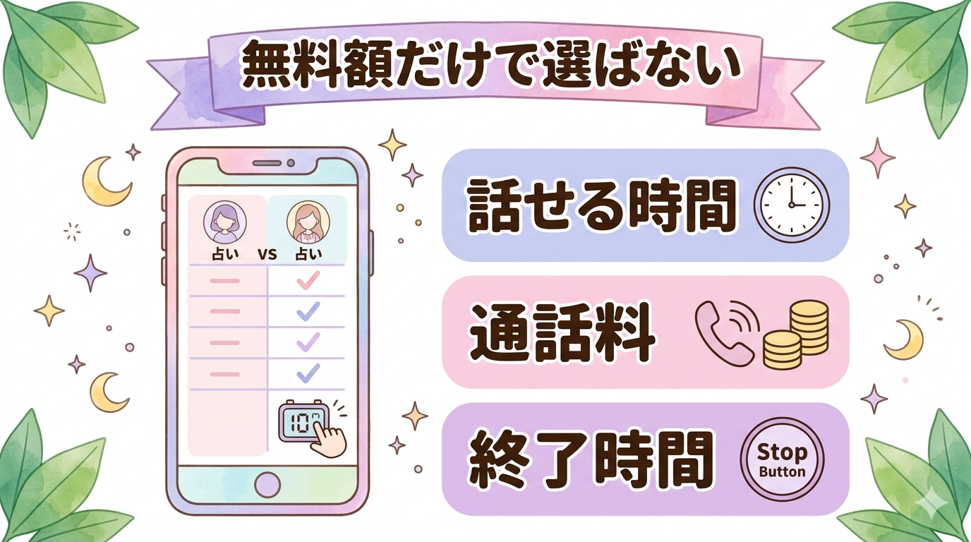 電話占いの初回無料を無料額だけで選ばないための比較ポイント