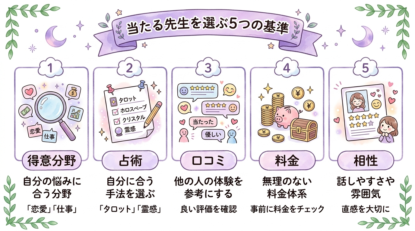 恋愛鑑定で当たる先生を選ぶ5つの基準