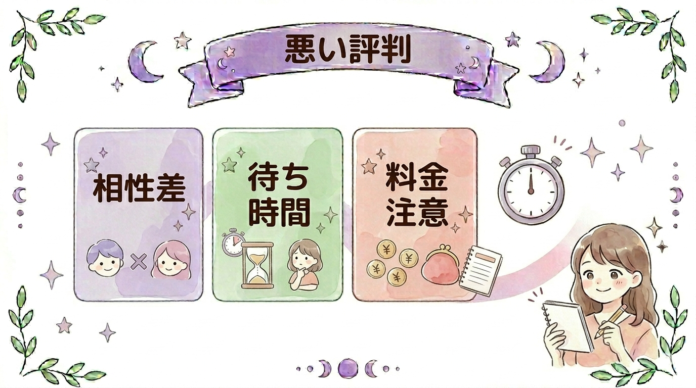 カリスの悪い評判で多い相性や料金の注意点
