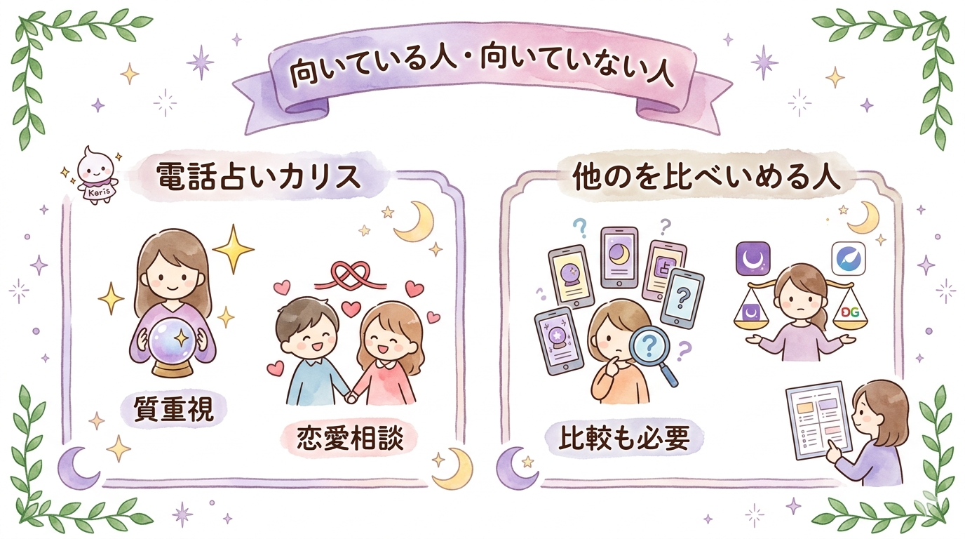 電話占いカリスが向いている人と向いていない人