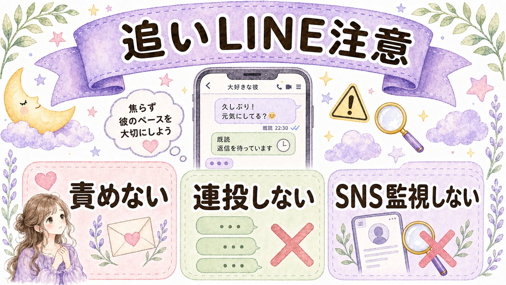 彼に3日既読無視された時に避けたい追いLINE