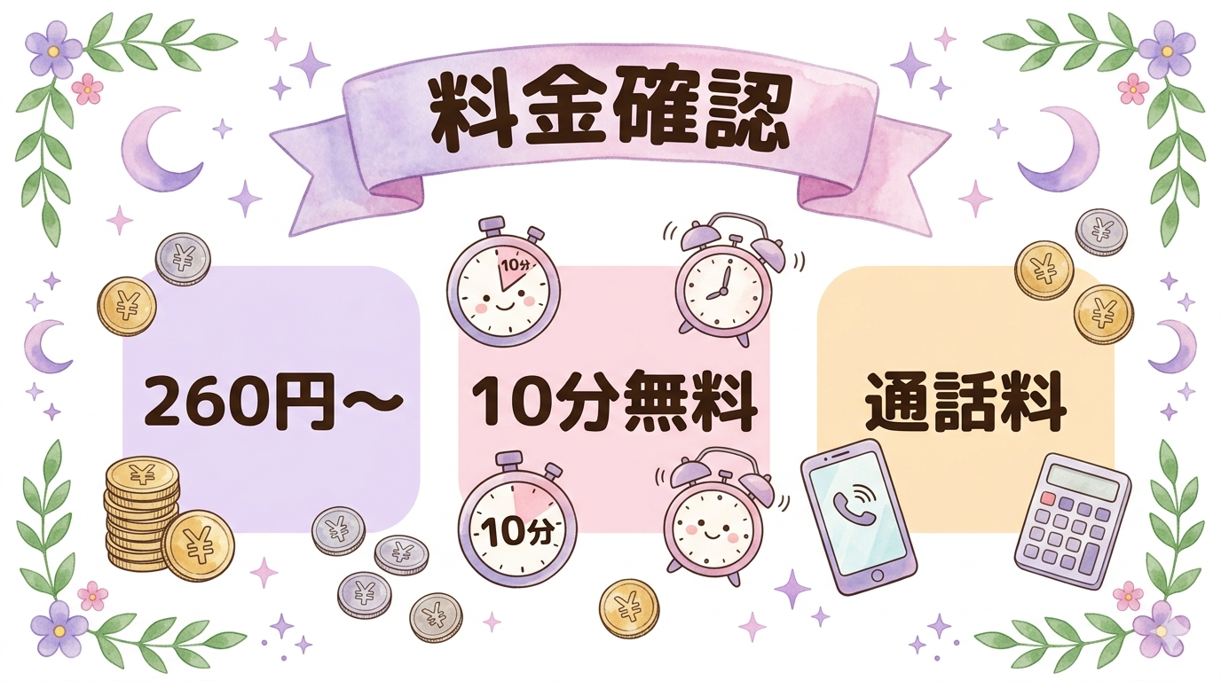 カリスの料金と初回特典を確認するイラスト