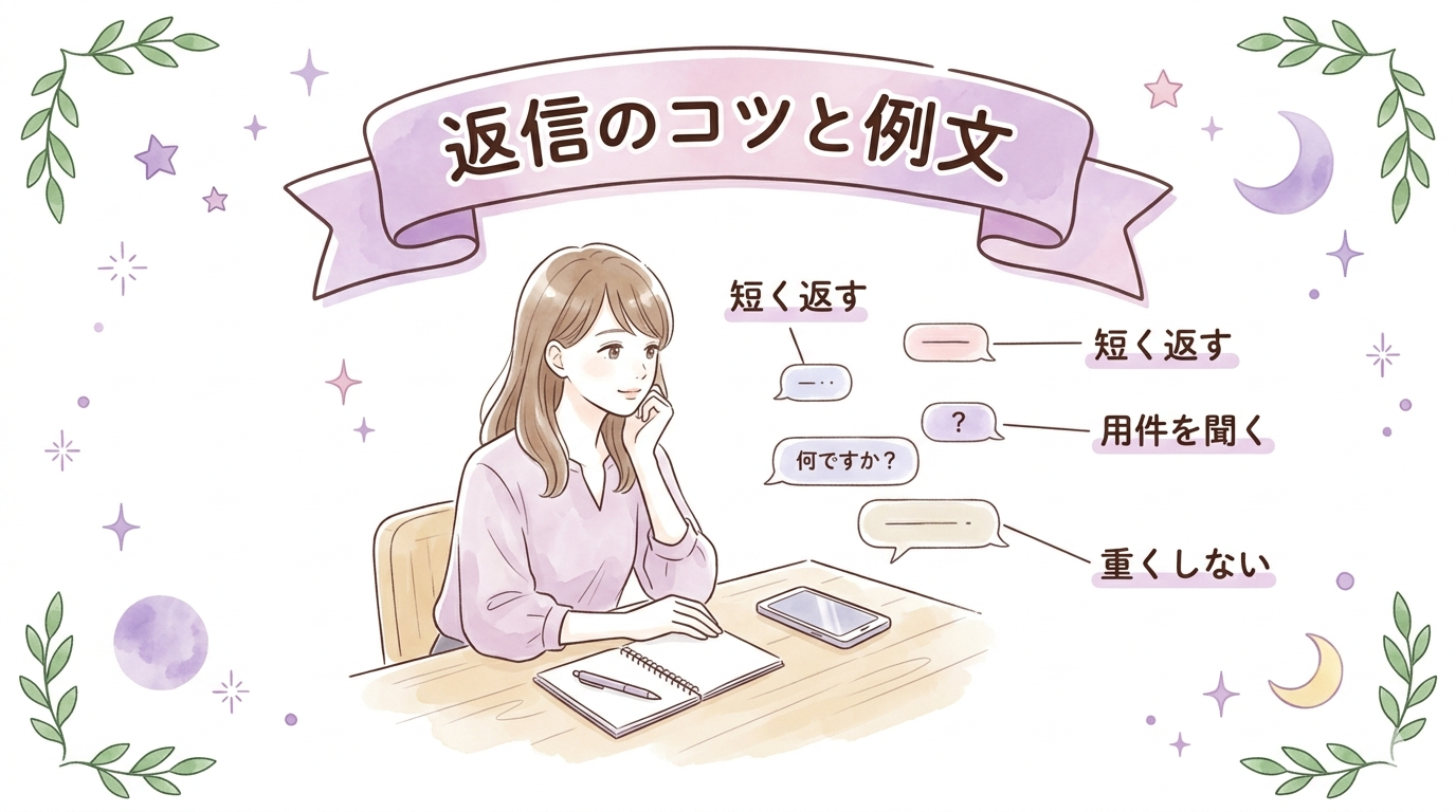 復縁を意識した返信のコツと例文をまとめたイラスト