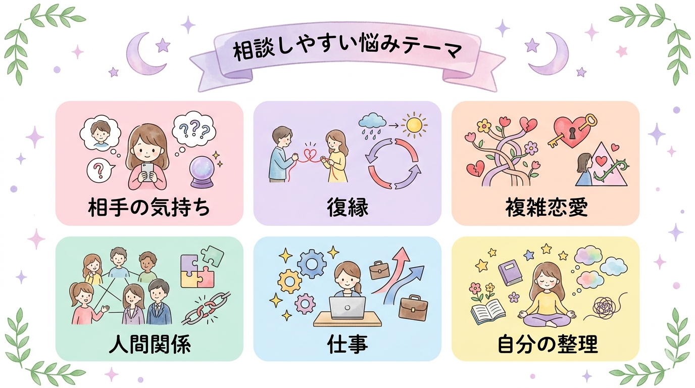 電話占いカリスで相談しやすい悩みテーマ