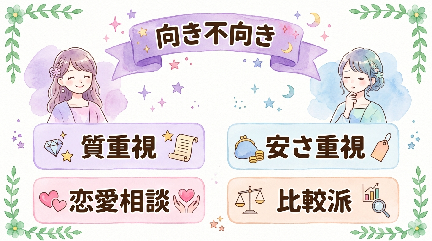 カリスが向いている人と向かない人の比較