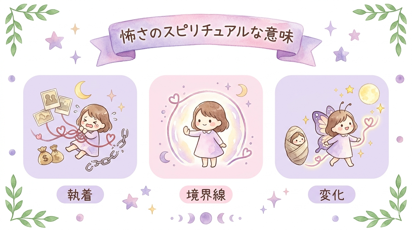 スピリチュアル視点で見るツインレイの怖さの意味を示したイラスト