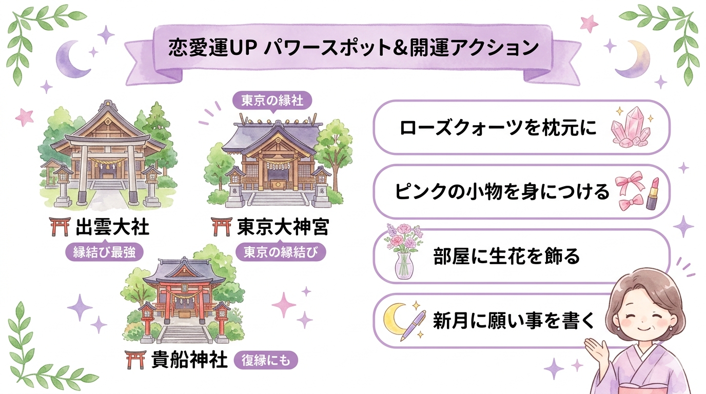 恋愛運を高めるパワースポットと開運アクション