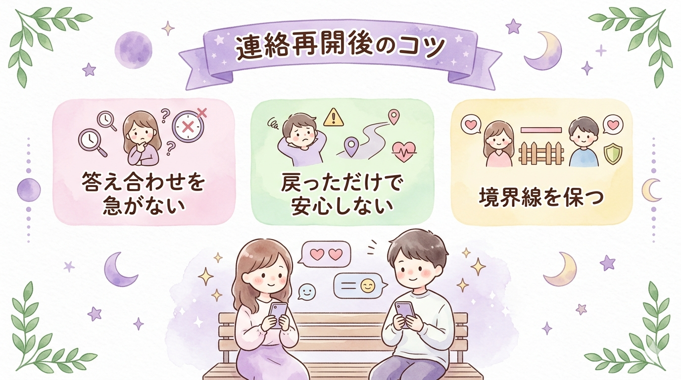 連絡が再開した時にチェイサーが意識したいことの図解