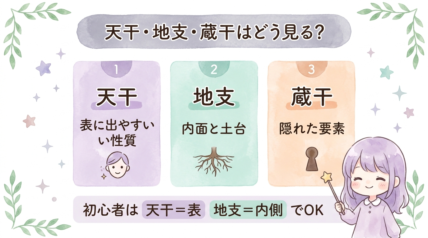 天干地支蔵干の違いを整理した図解