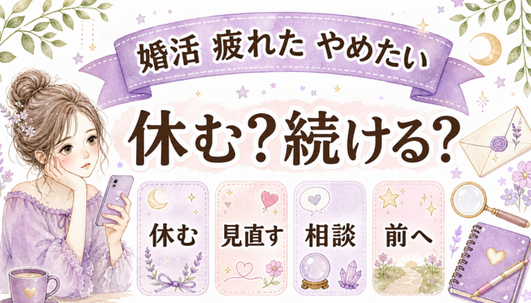 婚活に疲れた・やめたい時の判断基準|休むべきサインと後悔しない次の一歩