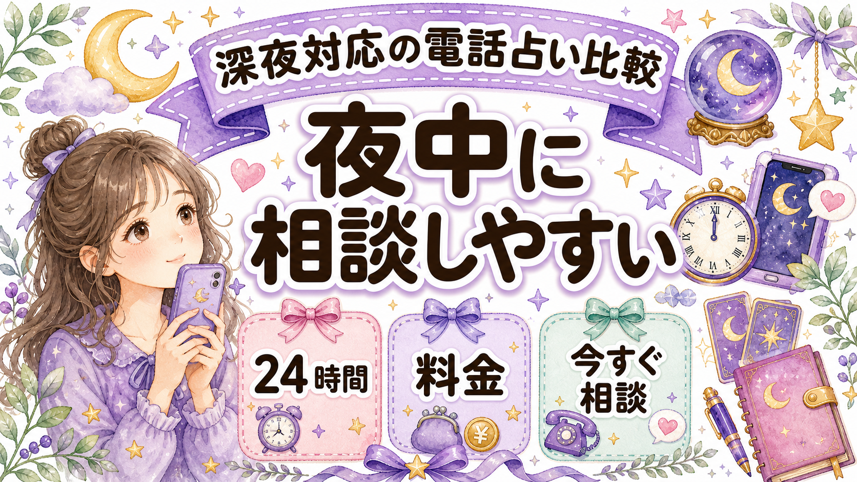 深夜対応の電話占いを比較｜夜中に相談しやすいサービスと失敗しない選び方