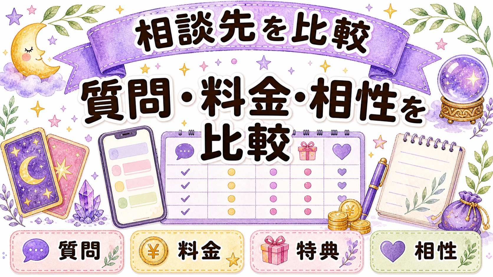 縁切り相談先を比較するイラスト