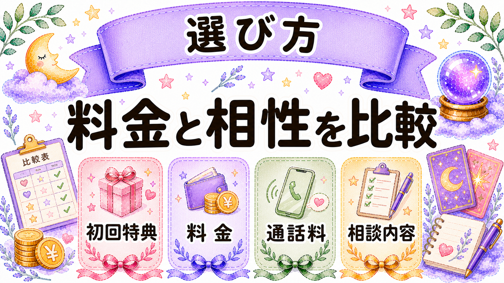 縁結び相談で電話占いを選ぶ時の比較ポイント