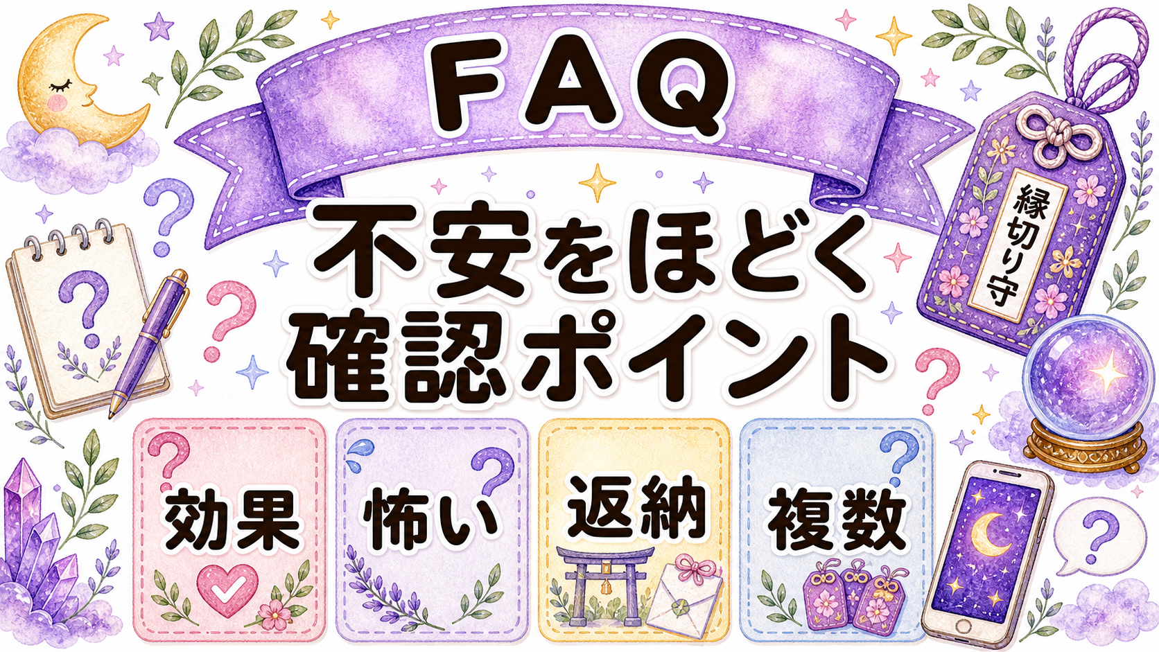 縁切りお守りの効果に関するFAQのイラスト