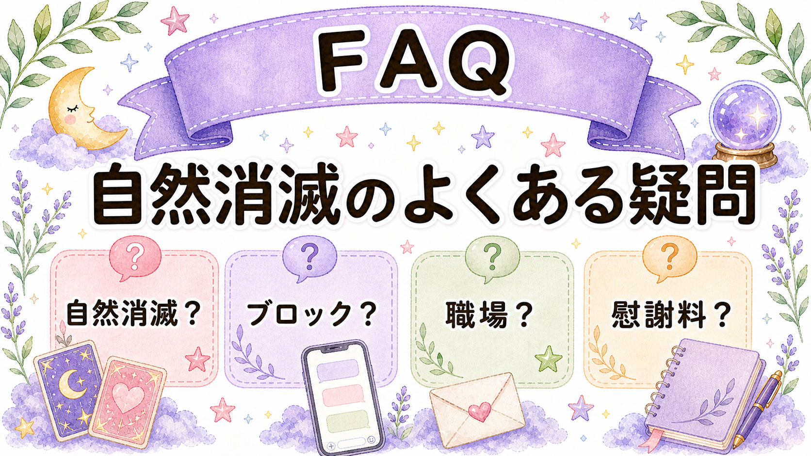 不倫を自然消滅で終わらせる時のよくある質問イラスト