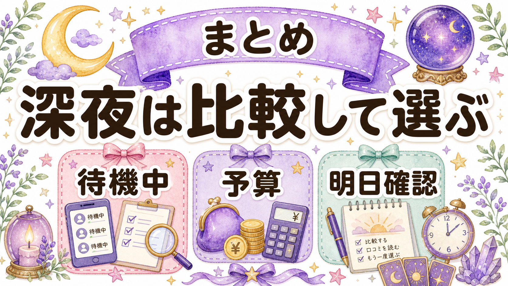 深夜対応の電話占い比較まとめ