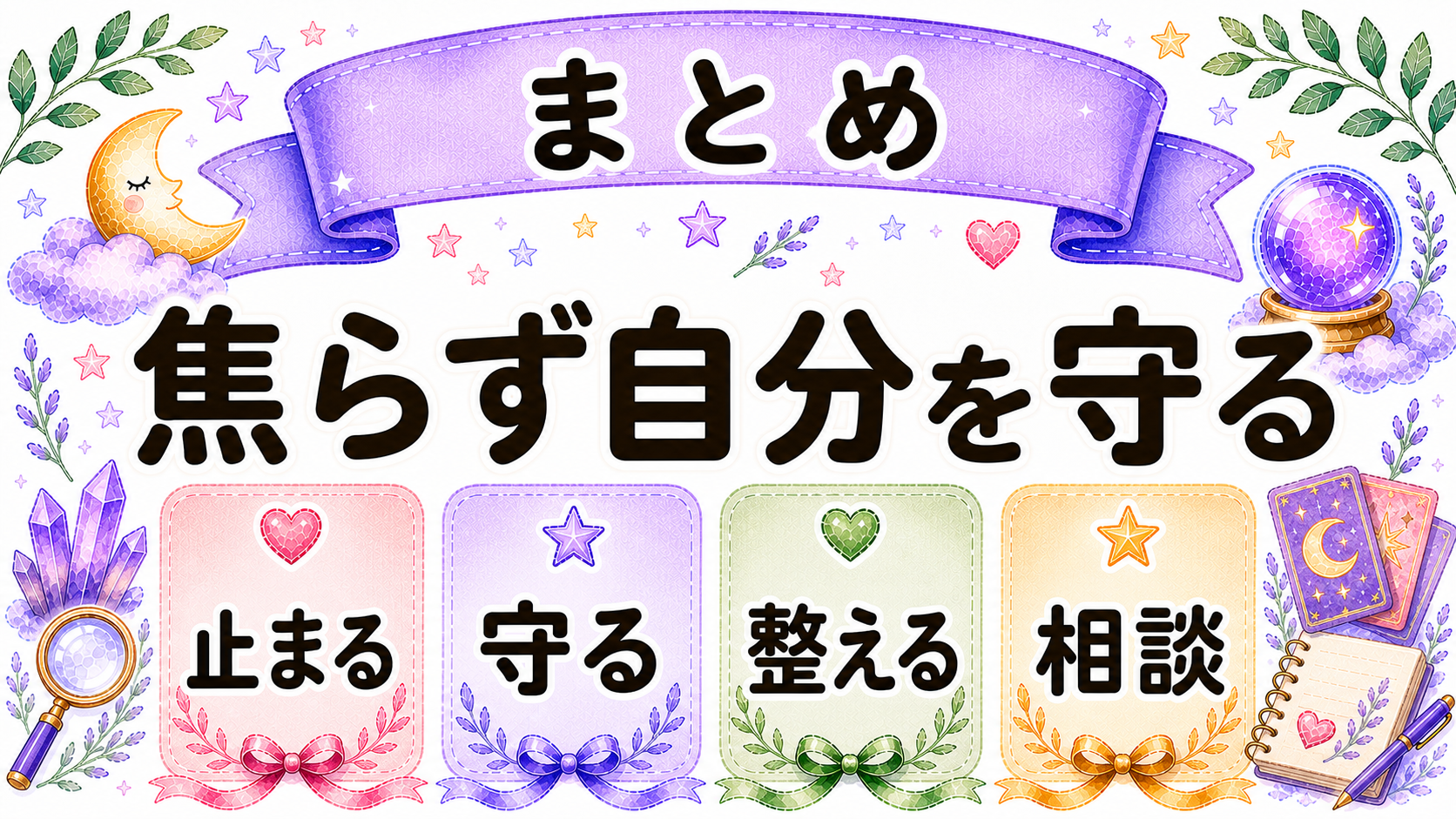 ツインレイ相手が既婚の場合のまとめを表す水彩イラスト