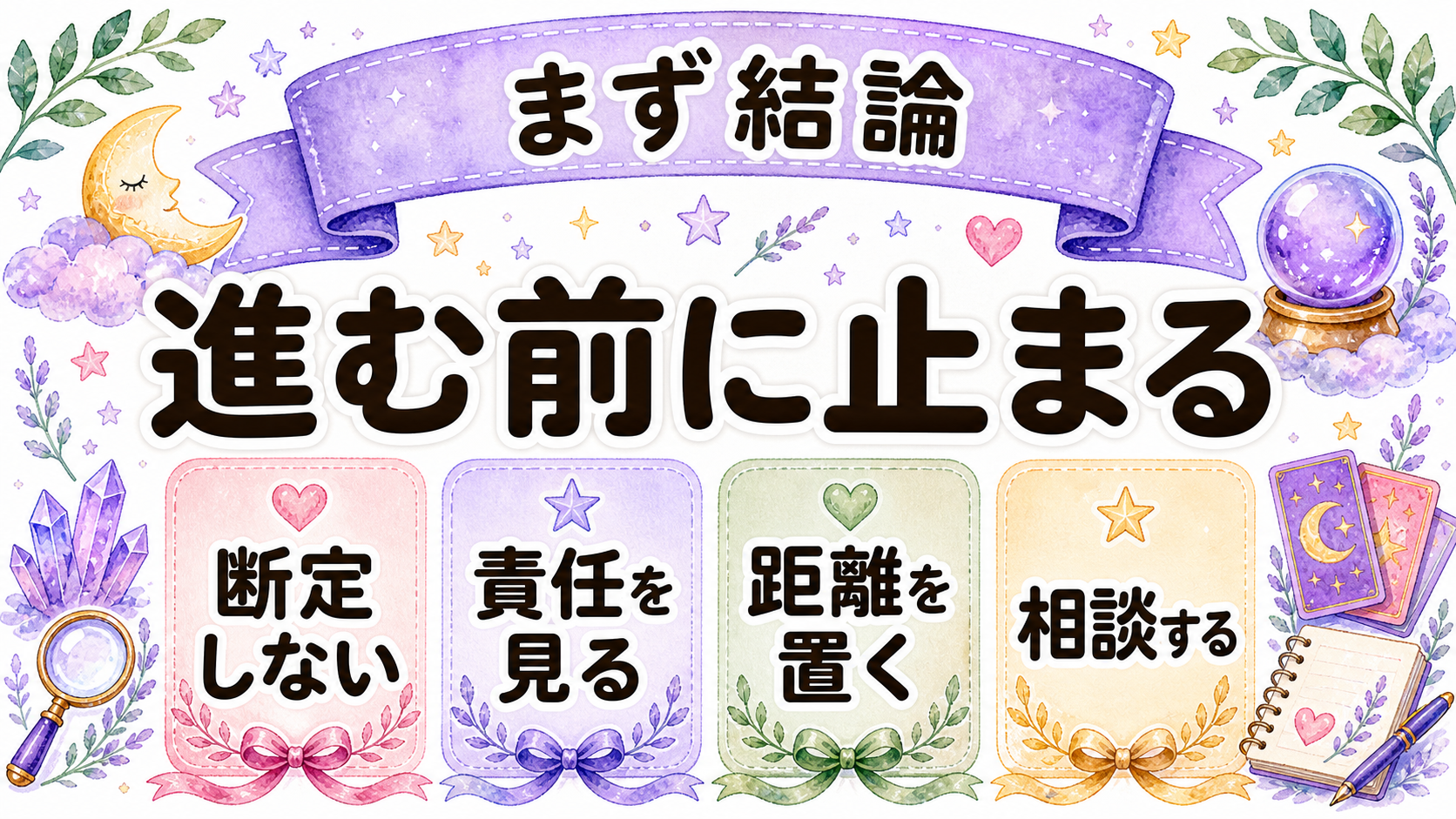 ツインレイ相手が既婚ならどうすればよいかを整理する水彩イラスト