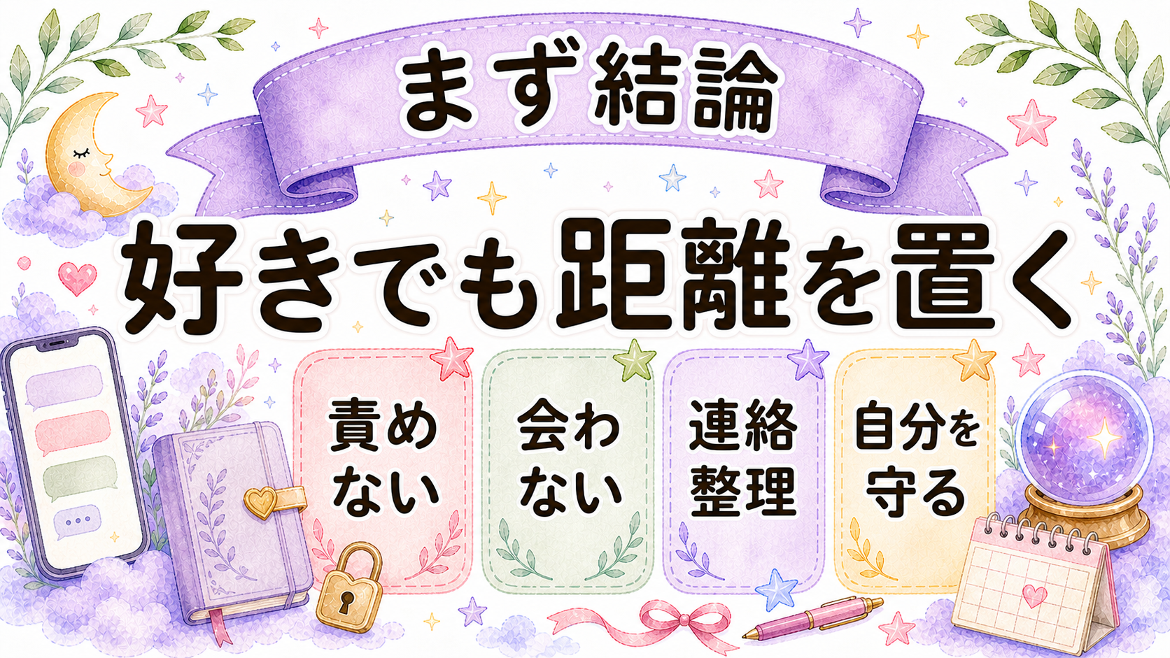 既婚男性を好きになった時の最初の結論を示すイラスト