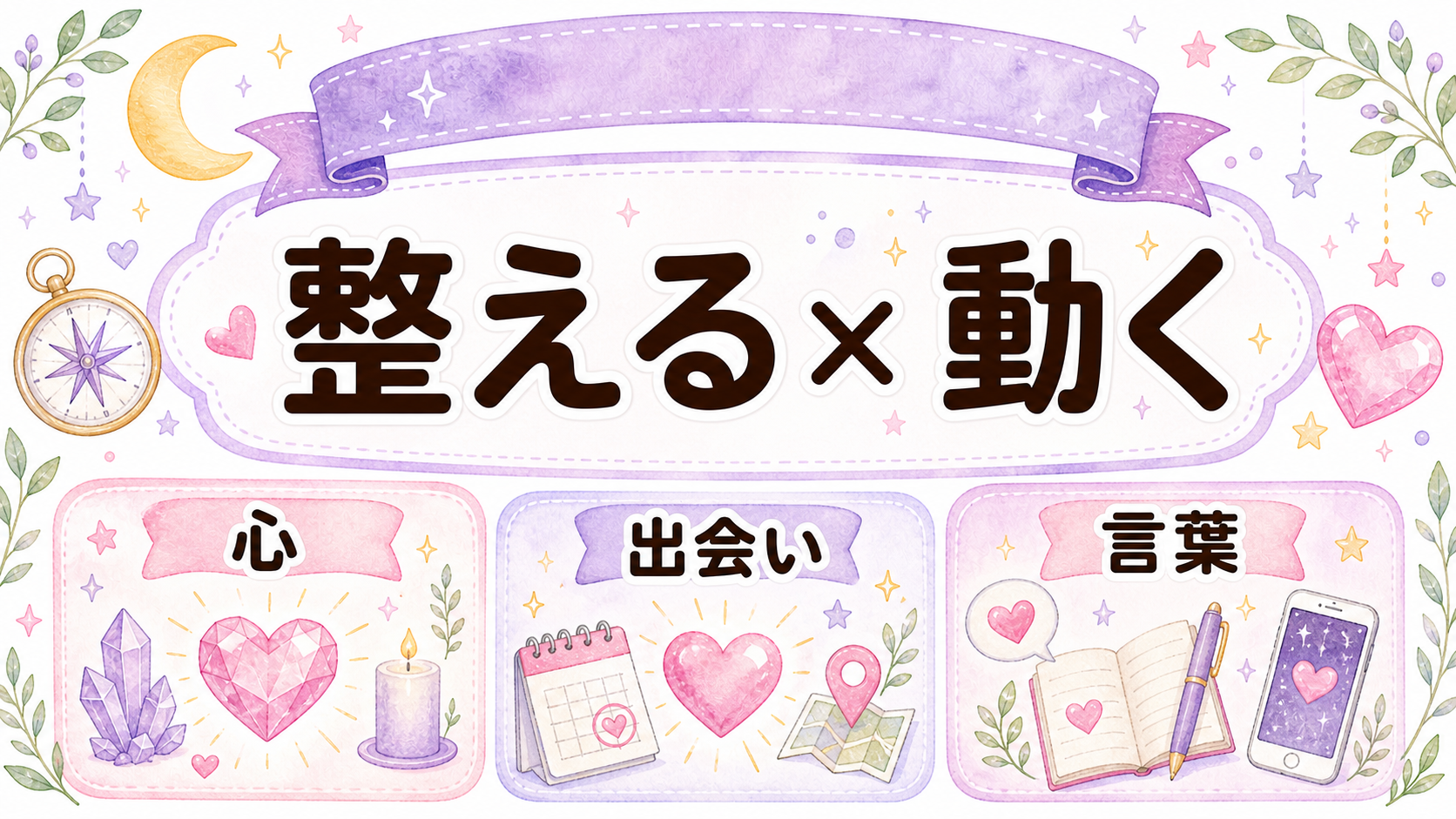 彼女作りは心を整えて行動することが大切だと示すイラスト