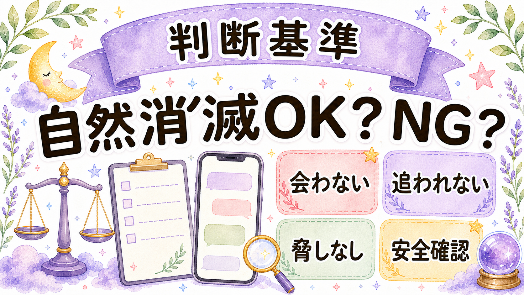 不倫を自然消滅で終わらせられるケースと危険なケースの判断イラスト