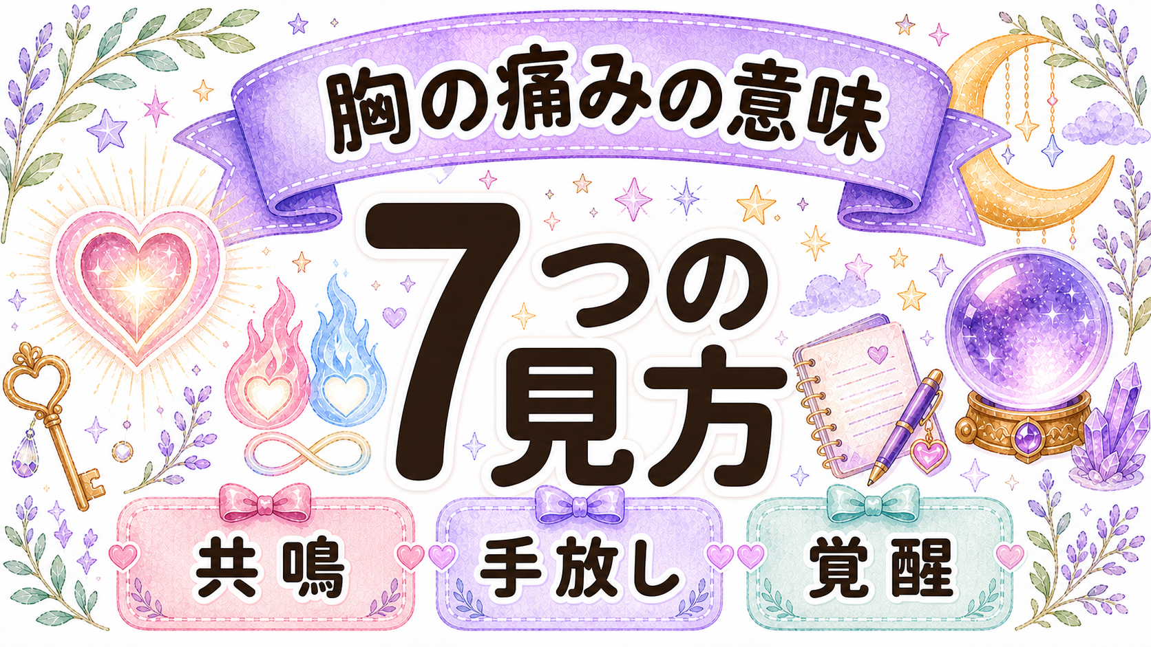 ツインレイで胸の痛みに込められる意味を整理するイラスト